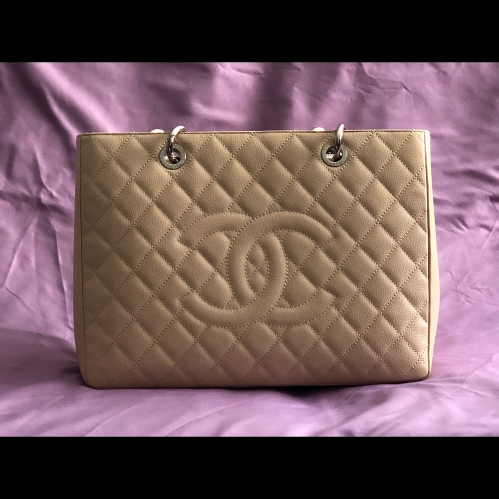 Original Chanel GST. Beige with Silver hardware.